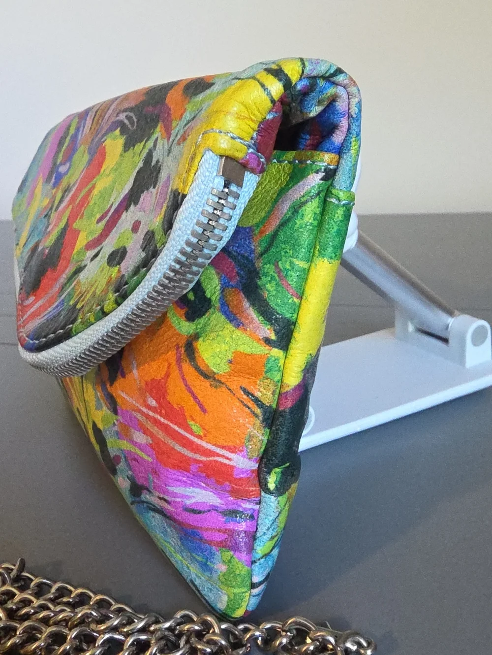 HOBO Leather Multicolor Floral Lauren Fold Over Crossbosy/Clutch